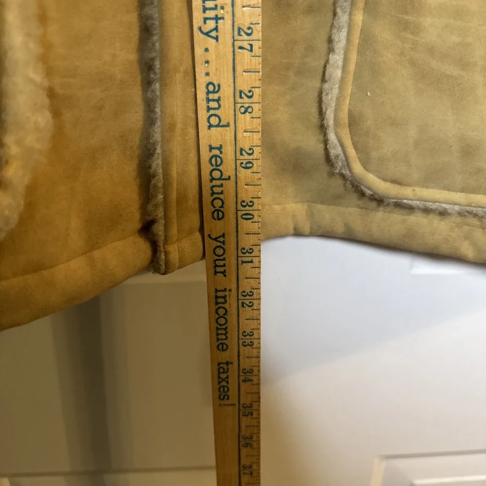 Vintage Swingster‎ Shearling Lined Suede Jacket Men's Large Tan USA Made Western